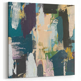 Abstract Geometric Brush Strokes - Modern Multicolor Canvas Art