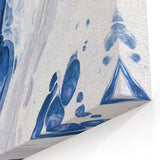 Ocean-Inspired Abstract Strokes - Blue and White Fluid Canvas Art