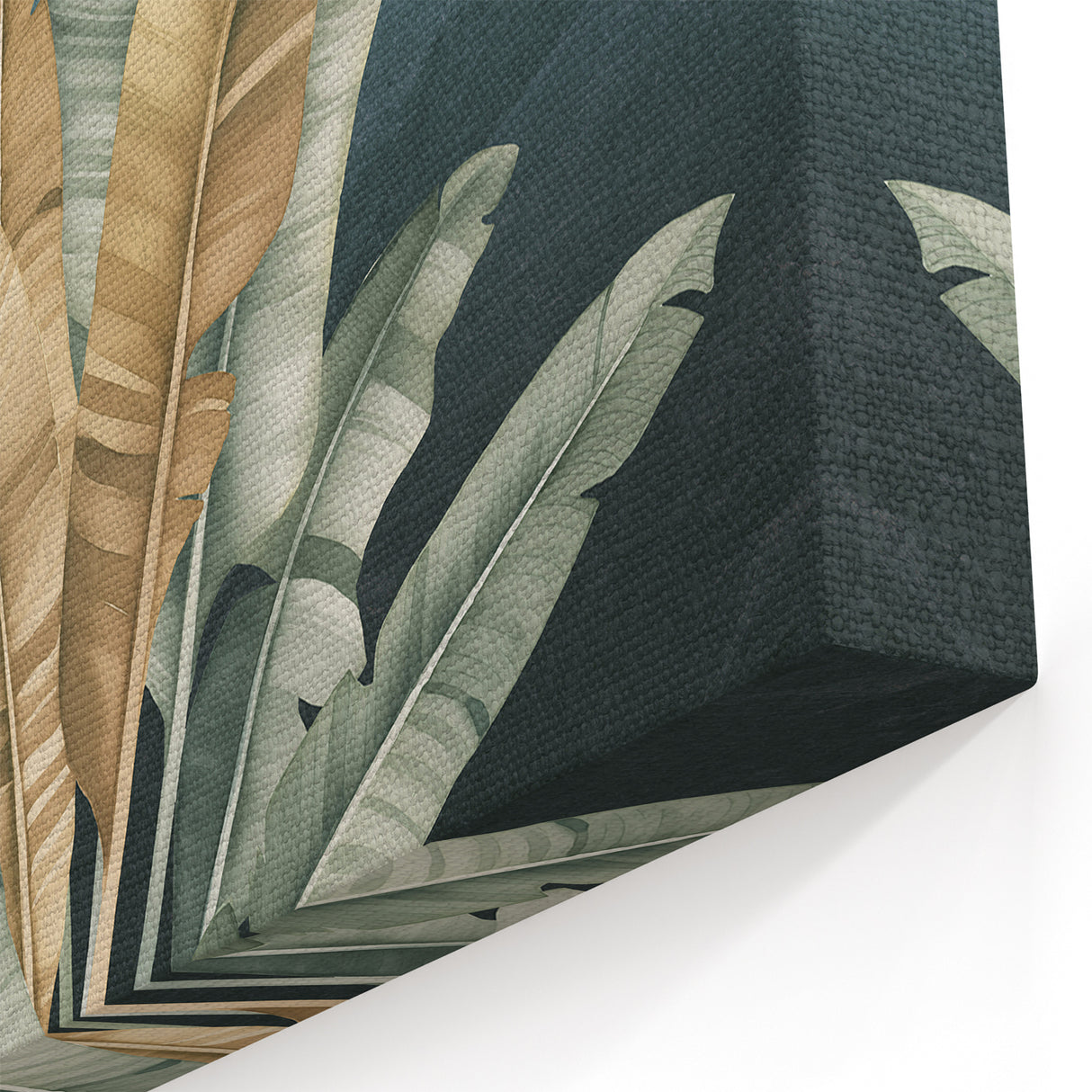 Modern Tropical Leaf Art - Green and Gold Botanical Canvas Decor