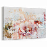 Elegant Floral Abstract Art - Soft Pastel Botanical Canvas Decor