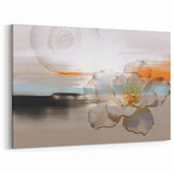 Modern Floral Abstract Art - Elegant Sunset and Bloom Canvas Decor