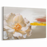 Golden Floral Abstract Line Art - Modern Strokes & Lines Canvas Print