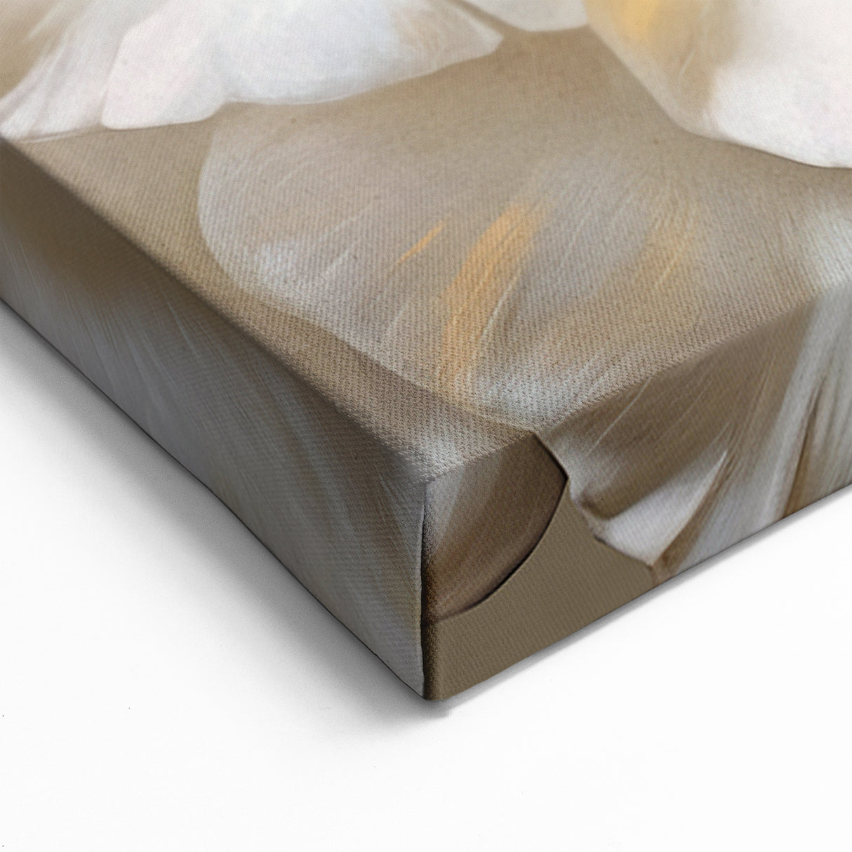 Golden Floral Abstract Line Art - Modern Strokes & Lines Canvas Print