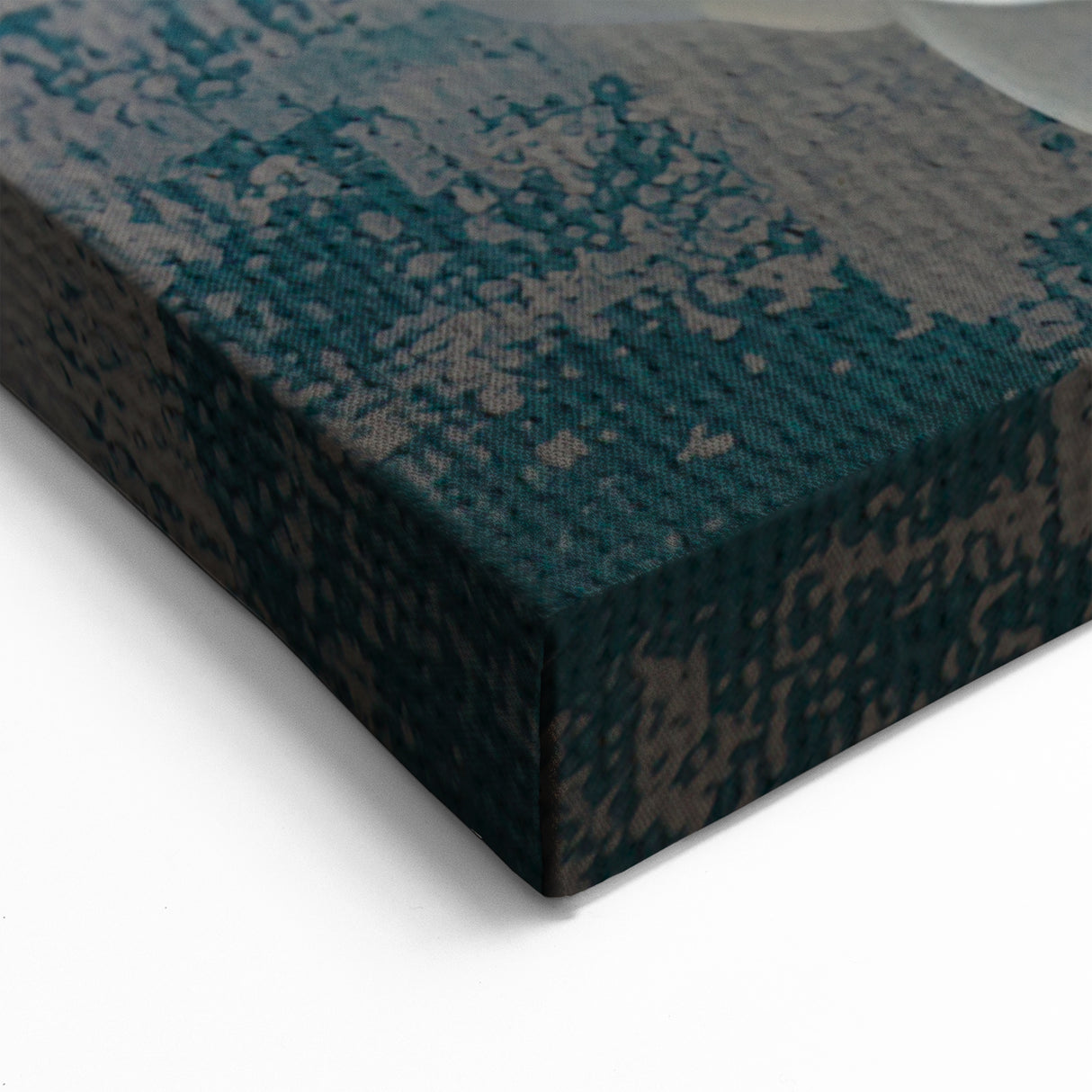 Teal & Cream Floral Abstract Line Art - Modern Strokes Canvas Print