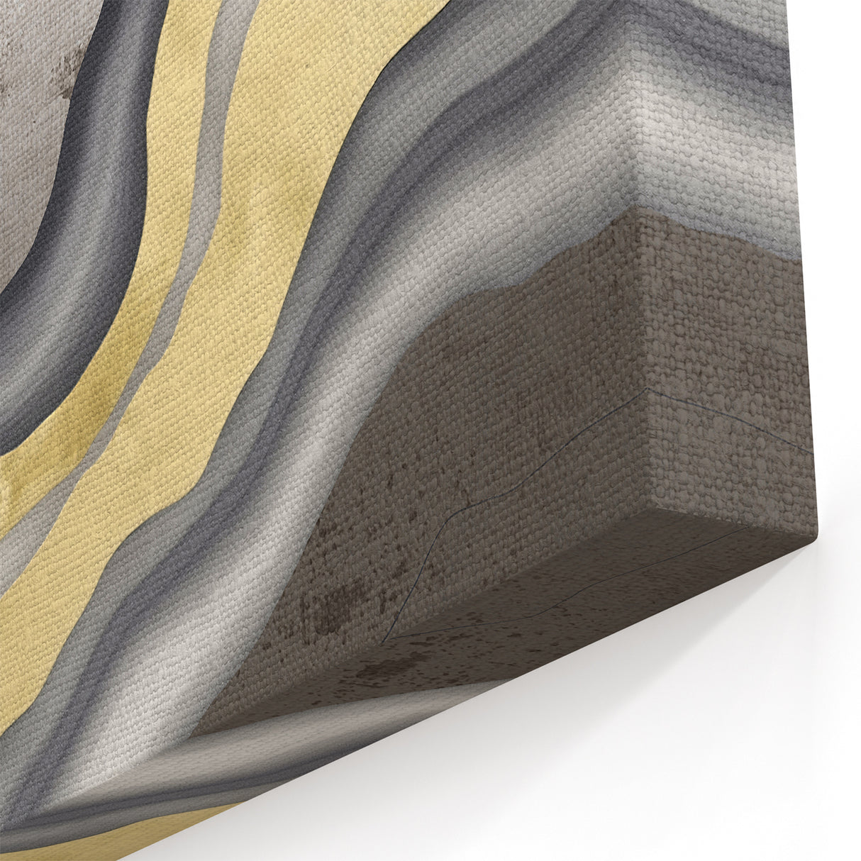 Gold & Gray Geometric Line Art - Modern Abstract Strokes Canvas Print