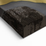 Gold & Gray Geometric Line Art - Modern Abstract Strokes Canvas Print