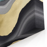 Teal & Gold Geometric Line Art - Modern Abstract Strokes Canvas Print