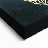 Golden Leaf Skeleton Art - Modern Nature-Inspired Abstract Canvas