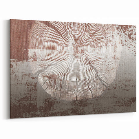 Woodgrain Abstract Art - Modern Rustic Tree Rings Canvas Print