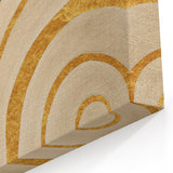 Gold & Beige Abstract Circles Art - Modern Geometric Canvas Print