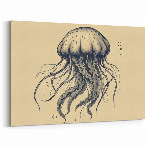 Vintage Jellyfish Wall Art - Classic Marine Life Canvas & Prints