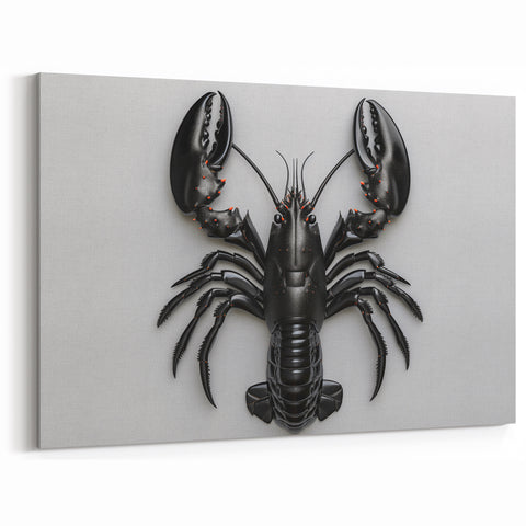 Glossy Black Lobster Wall Art - Modern Marine Life Canvas & Prints