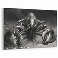 Dramatic Lobster Art - Black & White Marine Life Canvas & Framed Decor