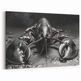 Dramatic Lobster Art - Black & White Marine Life Canvas & Framed Decor