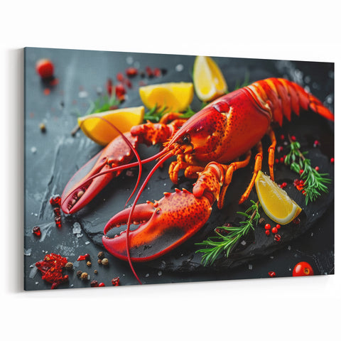 Gourmet Lobster Art - Culinary-Inspired Marine Life Canvas & Framed Decor