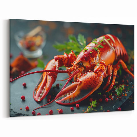 Gourmet Lobster Art - Culinary-Inspired Marine Life Canvas & Framed Print