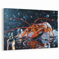 Lobster on Ice Art - Premium Marine Life Canvas & Framed Wall Decor