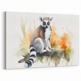 Graceful Lemur Art Print - Elegant Wildlife Wall Decor for Animal Lovers