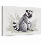 Monochrome Lemur Art Poster - Modern Wildlife Wall Decor for Home