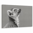 Elegant Lemur Art Print - Minimalist Black and White Wildlife Decor