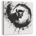 Abstract Lemur Art Print - Dynamic Black and White Wildlife Wall Decor