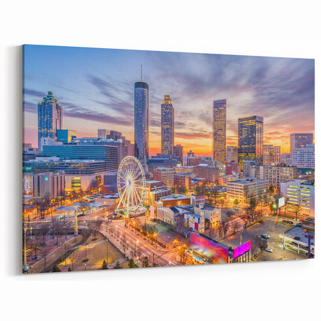 Colorful Atlanta Skyline Wall Art - Modern Cityscape Print for Home Decor