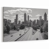 Black and White Atlanta Skyline Wall Art | Modern Cityscape Print
