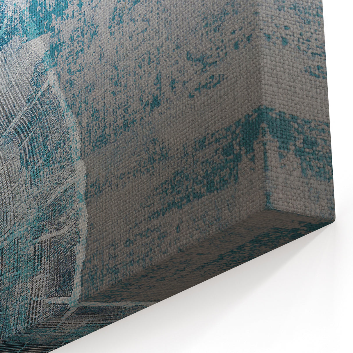 Geometric Strokes and Lines Abstract Art in Ocean Tones
