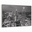 Atlanta Skyline Night View Wall Art | Black and White Cityscape Print