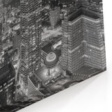 Atlanta Skyline Night View Wall Art | Black and White Cityscape Print