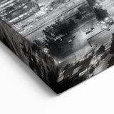 Atlanta Skyline Night View Wall Art | Black and White Cityscape Print