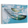 Abstract Feather Art with Turquoise and Yellow Hues