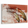 Rustic Feather Abstract Art in Warm Earth Tones