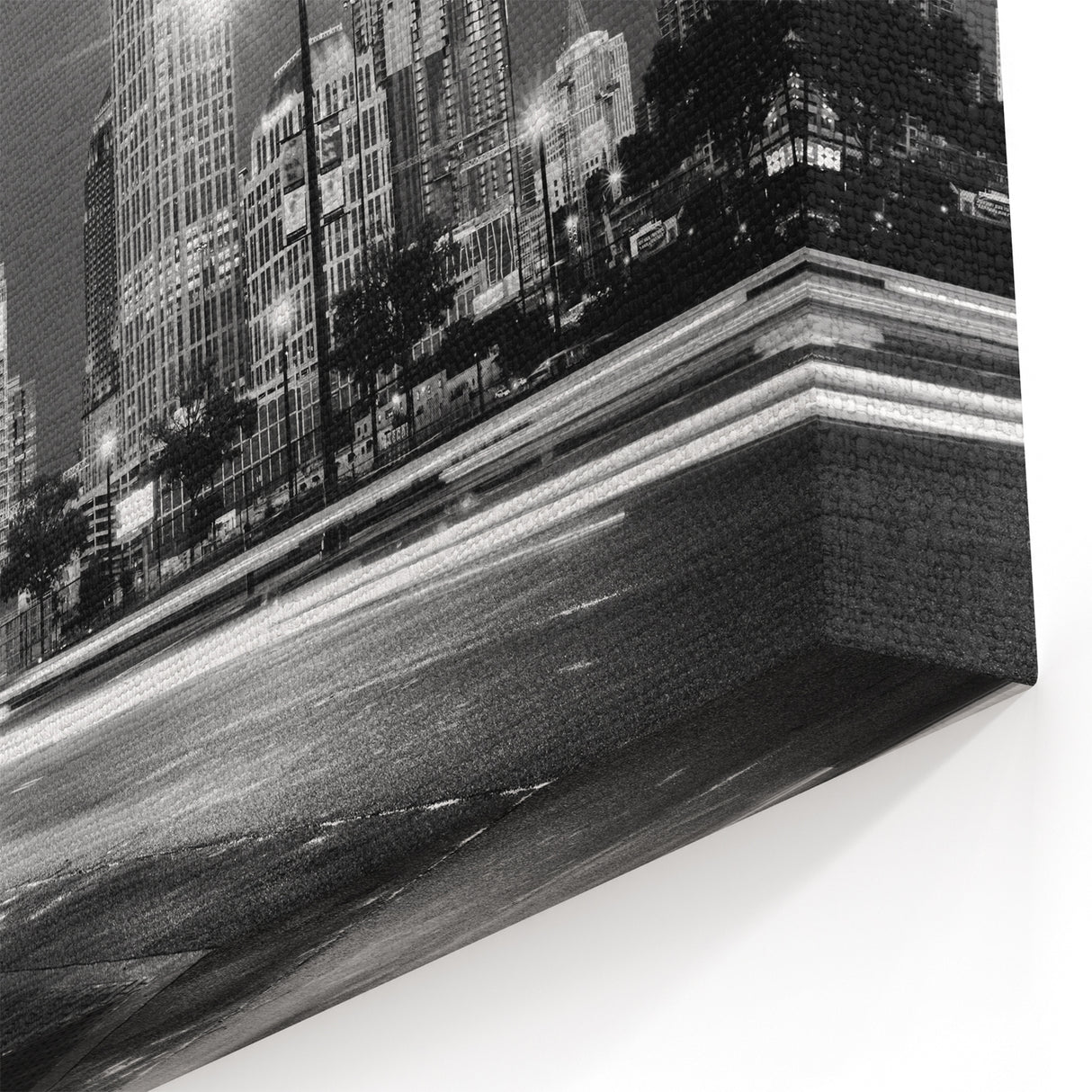 Atlanta Skyline Night Scene Wall Art | Black and White Cityscape Print