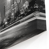 Atlanta Skyline Night Scene Wall Art | Black and White Cityscape Print