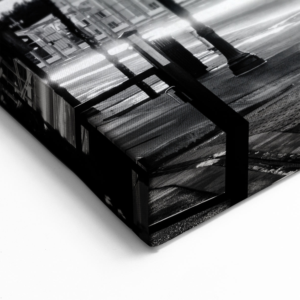 Atlanta Skyline Night Scene Wall Art | Black and White Cityscape Print