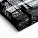 Atlanta Skyline Night Scene Wall Art | Black and White Cityscape Print