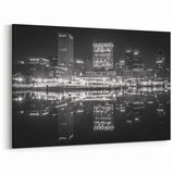 Elegant Baltimore Skyline Art - Black & White Cityscape Wall Decor