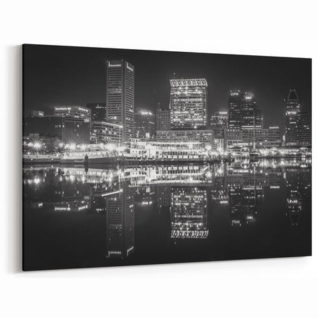 Elegant Baltimore Skyline Art - Black & White Cityscape Wall Decor