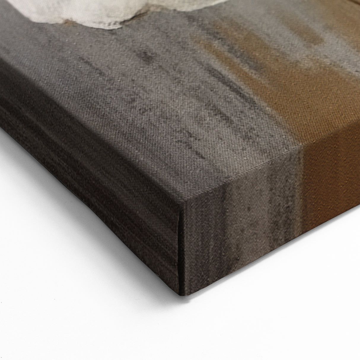 Elegant White Floral Art with Gold Accents on Gray Background