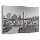 Timeless Baltimore Skyline Art - Black and White Cityscape Decor