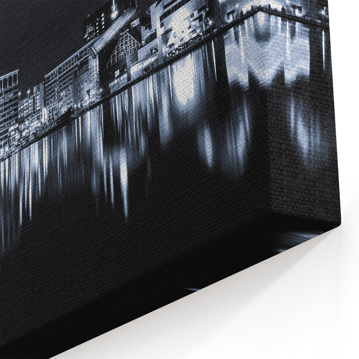 Nighttime Baltimore Skyline Art - Dark Blue Cityscape Decor