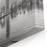 Calm Baltimore Skyline Art - Black and White Harbor Cityscape Decor