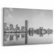 Elegant Baltimore Skyline Art - Black and White Harbor Cityscape