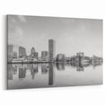 Elegant Baltimore Skyline Art - Black and White Harbor Cityscape