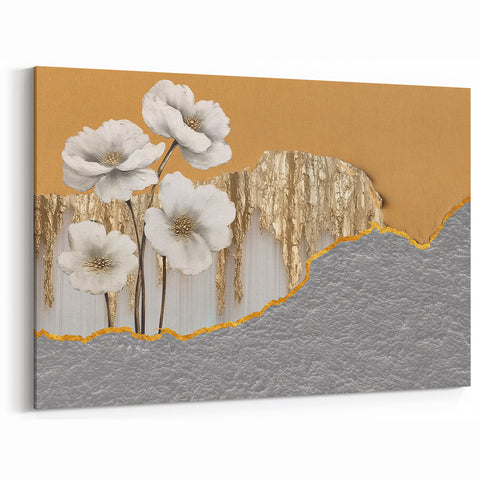 Elegant Floral Strokes & Lines Art - Modern Abstract Canvas Print