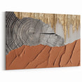 Rustic Tree Rings Strokes & Lines - Modern Abstract Canvas Art