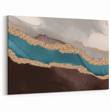 Oceanic Layers Strokes & Lines - Modern Abstract Wall Art Canvas