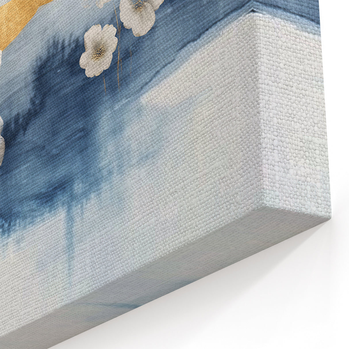 Golden Horizon Floral Strokes & Lines - Modern Abstract Canvas Art