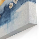 Golden Horizon Floral Strokes & Lines - Modern Abstract Canvas Art